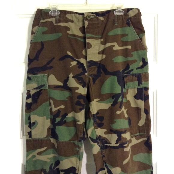 Vtg Propper Woodland Camo Pants Men Medium Long BDU Ripstop Military Combat 90s - Picture 2 of 10